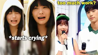 Eunchae got frustrated and cried in front of Sakura because of too much work?