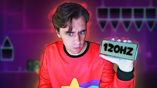 Играю на 120 ГЕРЦ ТЕЛЕФОНЕ в Geometry Dash