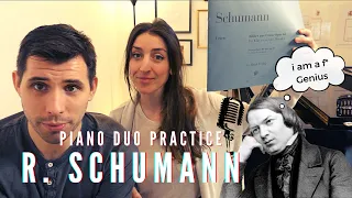 🎙🎹Recording yourself during practice? 🤔 Schumann - Bilder aus Osten op.66 Anton & Maite - Piano Duo