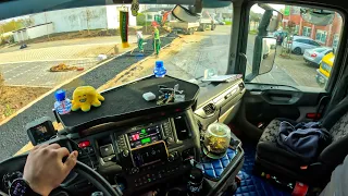 POV Truck Driving 🇩🇪 Scania R500 Germany Endless Road Works ASMR 4k New Gopro