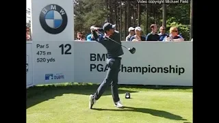 Rory McIlroy golf swing Driver (face-on), BMW PGA Wentworth, May 2018.