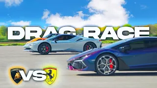 Drag Race - Lamborghini Revuelto vs Ferrari Sf90 (CarWow BTS)