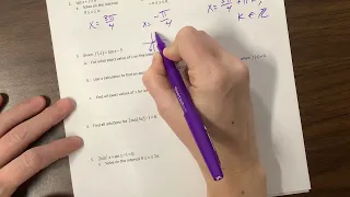 AP PreCal 3.10 Solving Trig Equations (video 1)