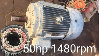 Technique of Rewinding Stone Crusher Plant 50HP Electric Motor  3 Phase Motor Rewinding