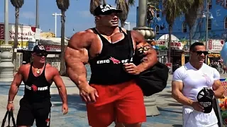 Real Life Giant Morgan Aste | Biggest Bodybuilder Ever Trains At Muscle Beach USA | Public Reactions