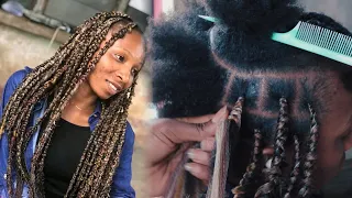 Detailed Parting Tutorial While Doing Butterfly Braids AKA JUNGLE BRAIDS || Stanco Tv Tech