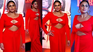 Uff Baapre!! Baap 🔥❤ Huma Qureshi Flaunnts Her Huge Figur In Front Open Red Bodycon Outfit At Bash