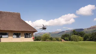 Alouette 3 helicopter landing in SA