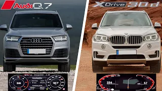 2017 Audi Q7 4M 3.0 TDI vs 2019 BMW X5 G05 30D Acceleration Battle and Exhaust