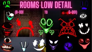 Rooms low detail (B-001 to G-001)