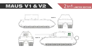 Сверхтяжелый немецкий танк Maus V1 & V2 (Limited Edition) в масштабе 1:35 от компании Takom