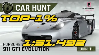 Asphalt 9 Car Hunt Riot Porsche 911 GT1 Evolution TOP-1%