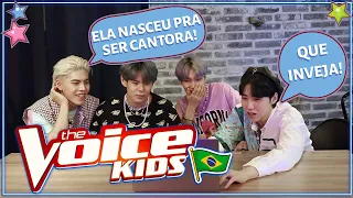 GRUPO DE KPOP REAGE A APRESENTAÇÕES DO THE VOICE KIDS BRASIL (COM DIOS)