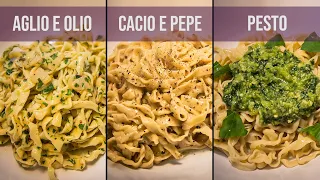 3 pastas rápidas | Clásicos italianos: cacio e pepe, aglio e olio y pesto!