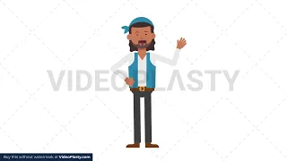 Romani Man Waving Stock Animation