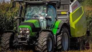 Prasowanie słomy z Claas'ą ✫ Claas Variant 380 & Agrotron K420✫Żniwa 2016