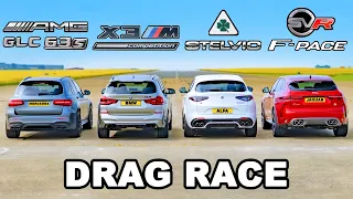 BMW v AMG v Alfa v Jaguar: SUV DRAG RACE