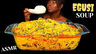 ASMR FUFU (POUNDO) & EGUSI SOUP MUKBANG (prt 2) Nigerian African food |Eating Sounds| Vikky ASMR