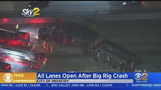 60 Freeway Fully Reopens After Overturned Big Rig Shuts Down Lanes For Hours