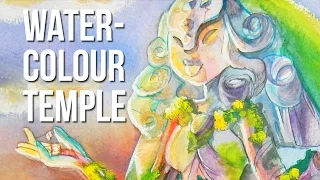 Crystal Gem Temple Timelapse! Gouache & Watercolour Steven Universe Fan Art