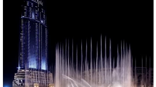 Burj Khalifa Dancing Fountain Show w/ synchronised music | Dubai 2015