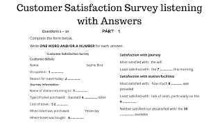 customer satisfaction survey | listening practice test with answers