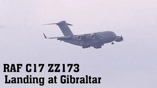 Boeing C-17A Globemaster III ZZ173 landing in Gibraltar