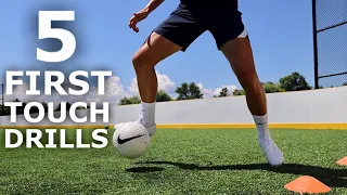 5 Individual Drills To Improve First Touch | Individual First Touch Training Session For Footballers