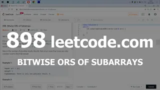 Разбор задачи 898 leetcode.com Bitwise ORs of Subarrays