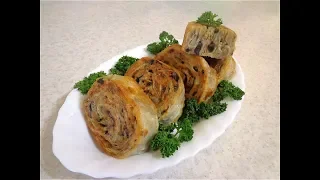 Рулетики из лаваша с картофелем и грибами. Вкусная не дорогая закуска!