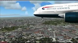 FSX - British Airways A380 landing in Heathrow