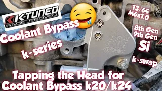 How to: Tap the Head for the Coolant Bypass Mod. 8th Gen 9th Gen Si k20/k24 Leak FIX!