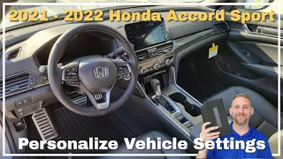 2021 - 2022 Honda Accord Sport Personalized Vehicle Settings