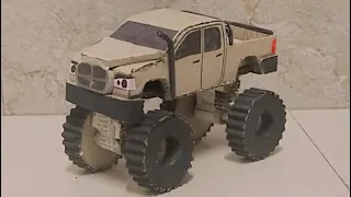 cardboard dodge ram monster car/how to make a monster car from cardboard