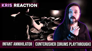 MAI VISTA UNA COSA SIMILE. ▶ INFANT ANNIHILATOR - CUNTCRUSHER (Drums Playthrough) | Kris REACTION