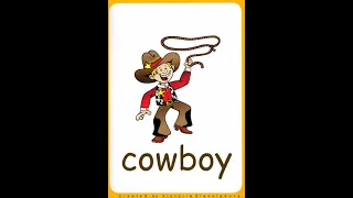 We're cowboys. Learning words (изучаем слова) cowboy, box, clothes, spy, dancer