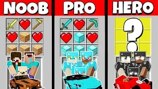 Minecraft Battle: NOOB vs PRO vs HEROBRINE: REAL LIFE CRAFTING CHALLENGE / Animation