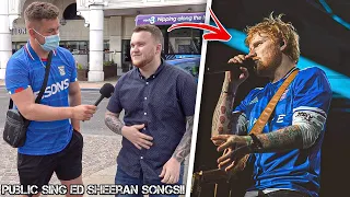 Asking IPSWICH TOWN FANS to sing their favourite ED SHEERAN song...