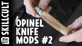 Opinel Modifications #2, Checking Cheese Glue Experiment and Scraping w/Back of Blade