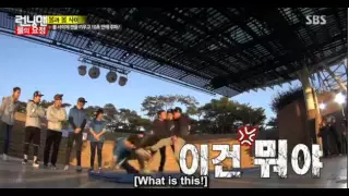 [Running Man] Kwang Soo got kick by Gary,Sukjin and Jihyo