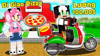 MỀU THỬ THÁCH 24 GIỜ LÀM NHÂN VIÊN GIAO PIZZA TRONG MINECRAFT*REDHOOD ĐI LÀM KIẾM TIỀN CƯỚI MỀU