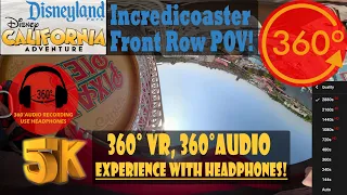 Incredicoaster, Immersive 360 VR Front Row POV - Disney California Adventure [5K 360° | 360° Audio]