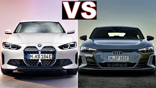 2022 BMW i4 vs Audi e tron GT (2022) bmw i4 up to 300-miles range, audi e-tron gt up to 238 miles!