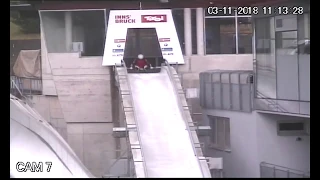 Elsa Desmond hard crash in Igls