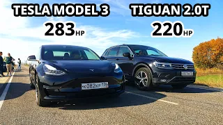 Электричка или Бензин? TESLA MODEL 3 vs TIGUAN 2.0T. BMW X3 М40D vs ВАЗ 2112 ТУРБО. GRANTA SPORT