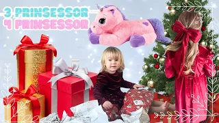 Julaftons morgon, vi öppnar paket🎁🧸🎀 - 3prinsessor firar jul, DEL 1