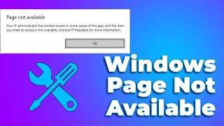 (NEW FIX) "Page not Available your IT Administrator has limited access" Windows 11/10(2024) ✅