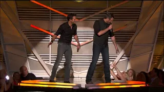 Blake Shelton & Luke Bryan Discuss Luke's Jeans - 2013 ACM Awards