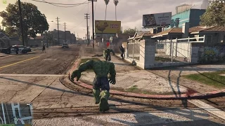 GTA V - The HULK enemy - HULK script mod by JulioNIB