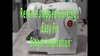 Singer sewing machine does not go in reverse - stuck reverse lever DIY Easy fix